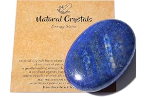MAIBAOTA 2.4" Lapis Lazuli Crystal Stone Polished Palm Stone 0.7" Thick Natural Reiki Gemstone Worry Stone Healing Crystals Energy Balancing Anxiety Stress Relief Meditation 1 Pc