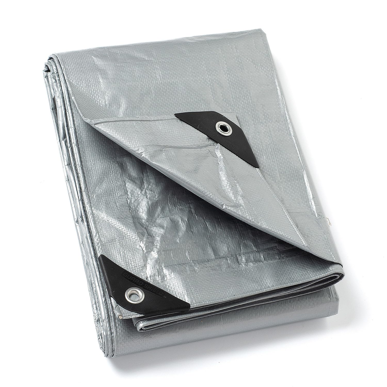 GUARD SHIELD Tarpaulin with Eyelets, Waterproof, 4 m x 4 m, Silver Multifunctional Polyester Tarpaulin, 120 g/m² Fabric Tarpaulin, Protective Tarpaulin, All-Purpose, Tear-Resistant, UV Stabilised
