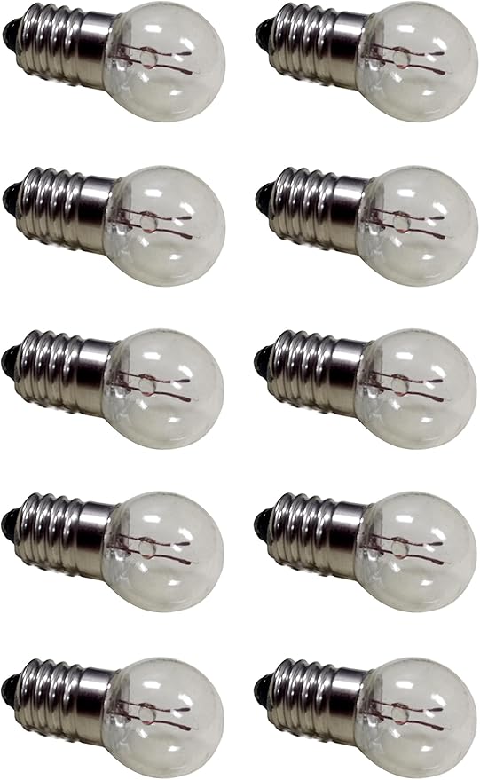 Sourcing Map E10 Screw Base Miniature Bulbs 12V/3W Warm Yellow Light