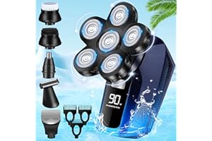 FEZIHEGH Head Shaver for Bald Men,6 in 1 Bald Head Shavers for Men Cordless,Waterproof Wet Dry 6 Head Mens Electric Shavers for Head Face Shaving,Rechargeable Electric Razor for Men,USB Mans Shaver Hair Razor