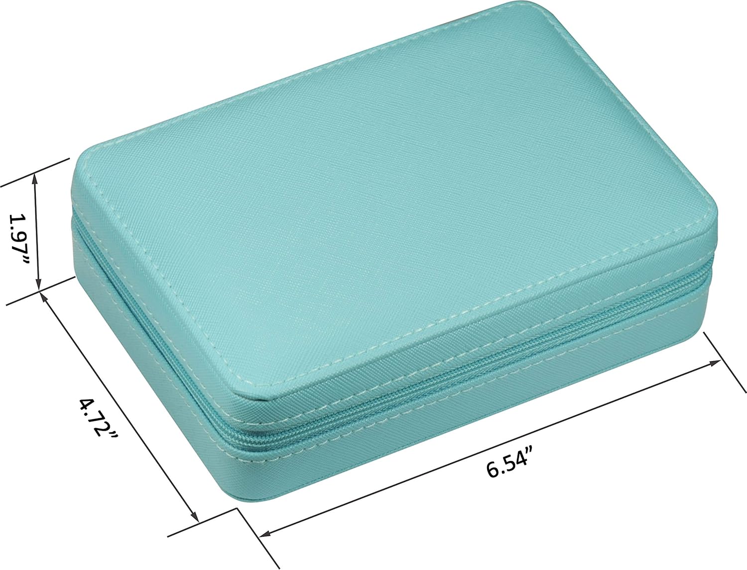 Sky Blue Color Medium Jewelry Organizer Box for Travel for Home Use Jewelry Storage Case Premium PU Leather Exterior and Soft Touch Velvet Interior Perfect Jewelry Gift Box for Women for Gilrs Box Size 6.54〞(W)4.72〞(D)1.97〞(H): Home Improvement