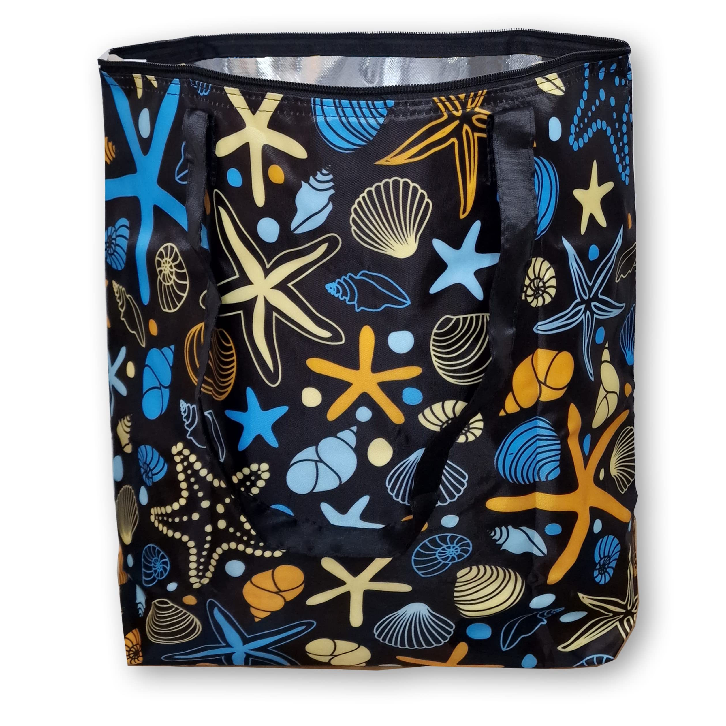 PromotionGift - Reusable Foldable Cooler, Shopping, Beach Bag Light and Durable, with Inner Aluminium Lining for Perfect Cooling Function - 25L (Starfish)