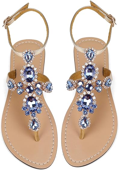 jeweled gladiator flat sandals