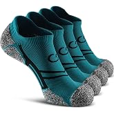 CWVLC No Show Sports Compression Socks for Men Women with Cushion (4/8 Pairs)