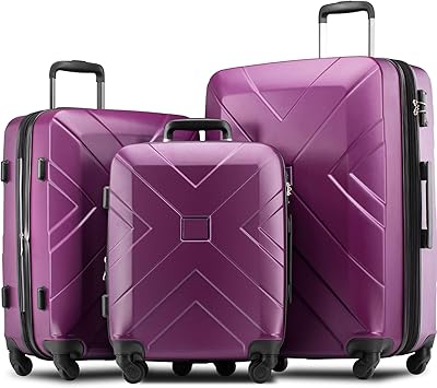 purple luggage sets under 100