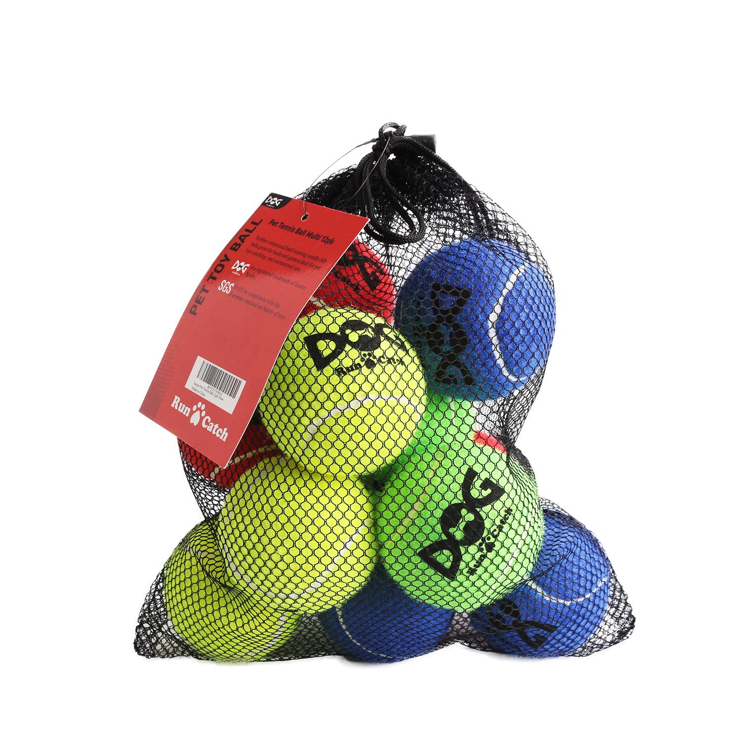 Photo 1 of INSUM Tennis Balls for Dogs - 12 Pack 2.5'' Durable Non-Toxic Outdoor Dog Toys Balls with Mesh Bag, SGS Certified, Colorful Fetch Toys, Medium Large Breeds (Non Squeaky)