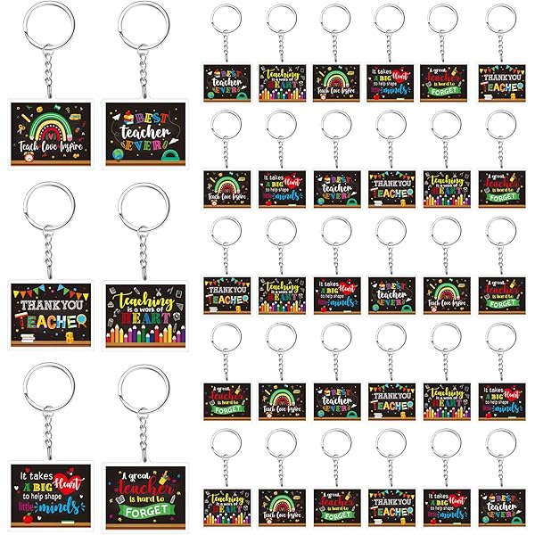 Teacher Keychain Teacher Appreciation Gifts Keychain For Women Valentine's Day Christmas Teachers Gifts 3 Pcs
