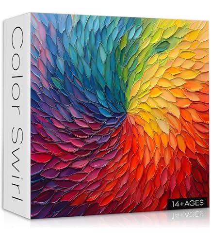 1000 Piece Gradient Color Puzzle - Rainbow Mandala, Colorful Papercut Art For Adults