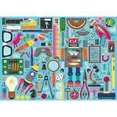 Cobble Hill Family Piece's 350 Puzzle -Nerdy Junk Drawer - Sample Poster Included