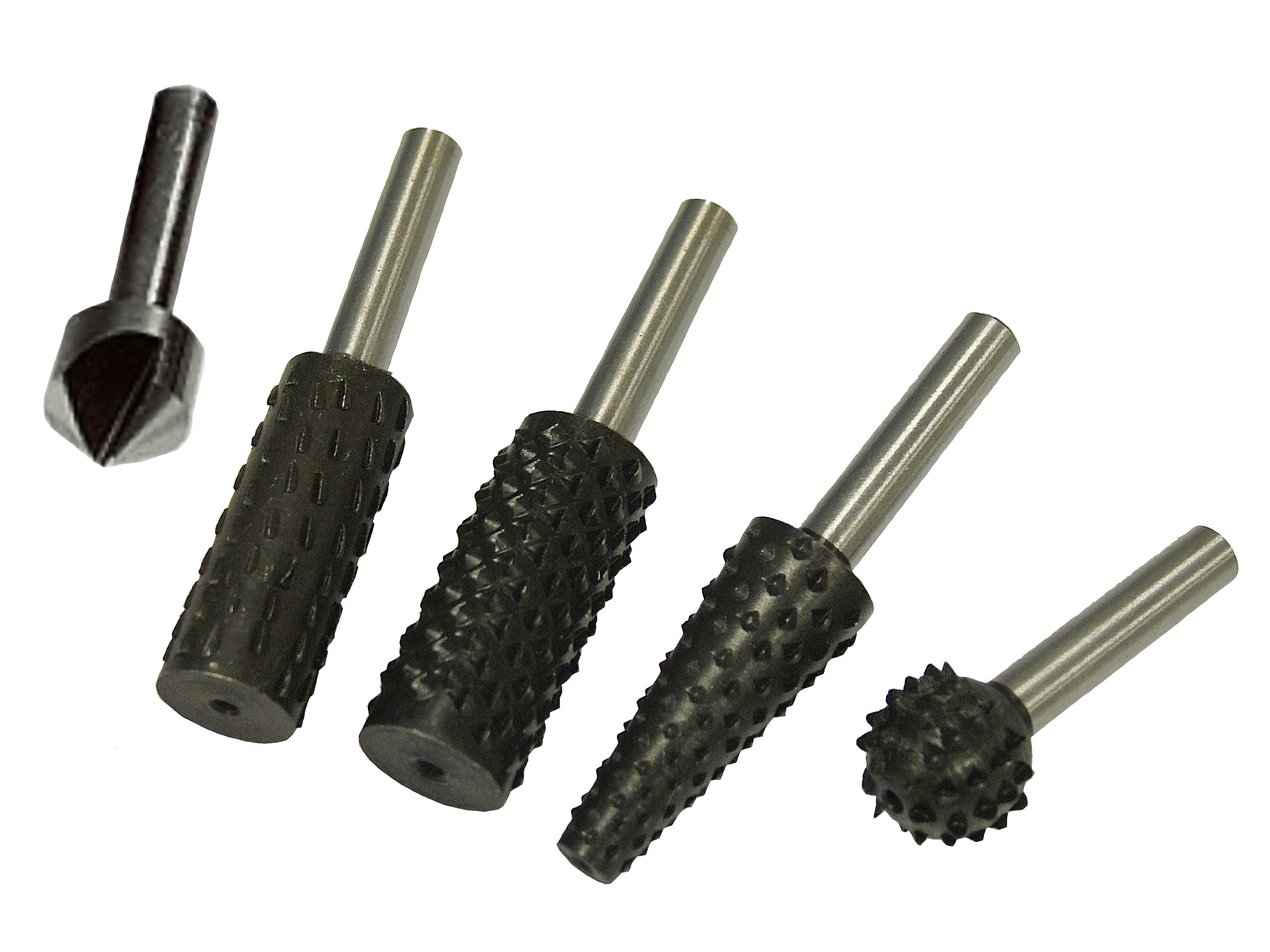 Faithfull Rotary 4 burrs and 1 countersink Set (5 Pieces)