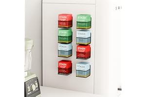 IHOMECOOKER Magnetic 8 Pack Tea Bag Organizer, Metal Tea Bag Holder Coffee Packets Organizer for Refrigerator, Kitchen, Offic