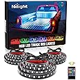 Nilight 3PCS 60 Inch RGB Truck Bed Light Strip Kit 270 LED Neon Accent Lights with RF Remote On Off Switch Splitter Extension Cable for Cargo Pickup Truck Camper RV SUV Boat