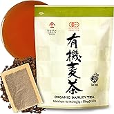 Organic Barley Tea Bags -Caffeine Free & Vegan, 100% Natural Japanese Tea, Sugar Free Mugicha 30 LARGE TEA BAGS【YAMASAN】