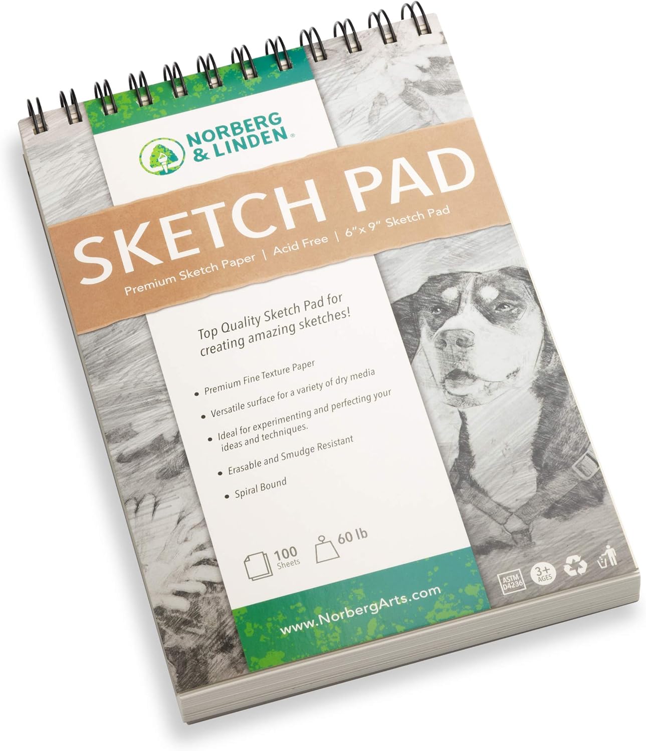 Norberg & Linden Drawing Set, Sketching and Charcoal Pencils, 100 Page Drawing Pad - Image 5