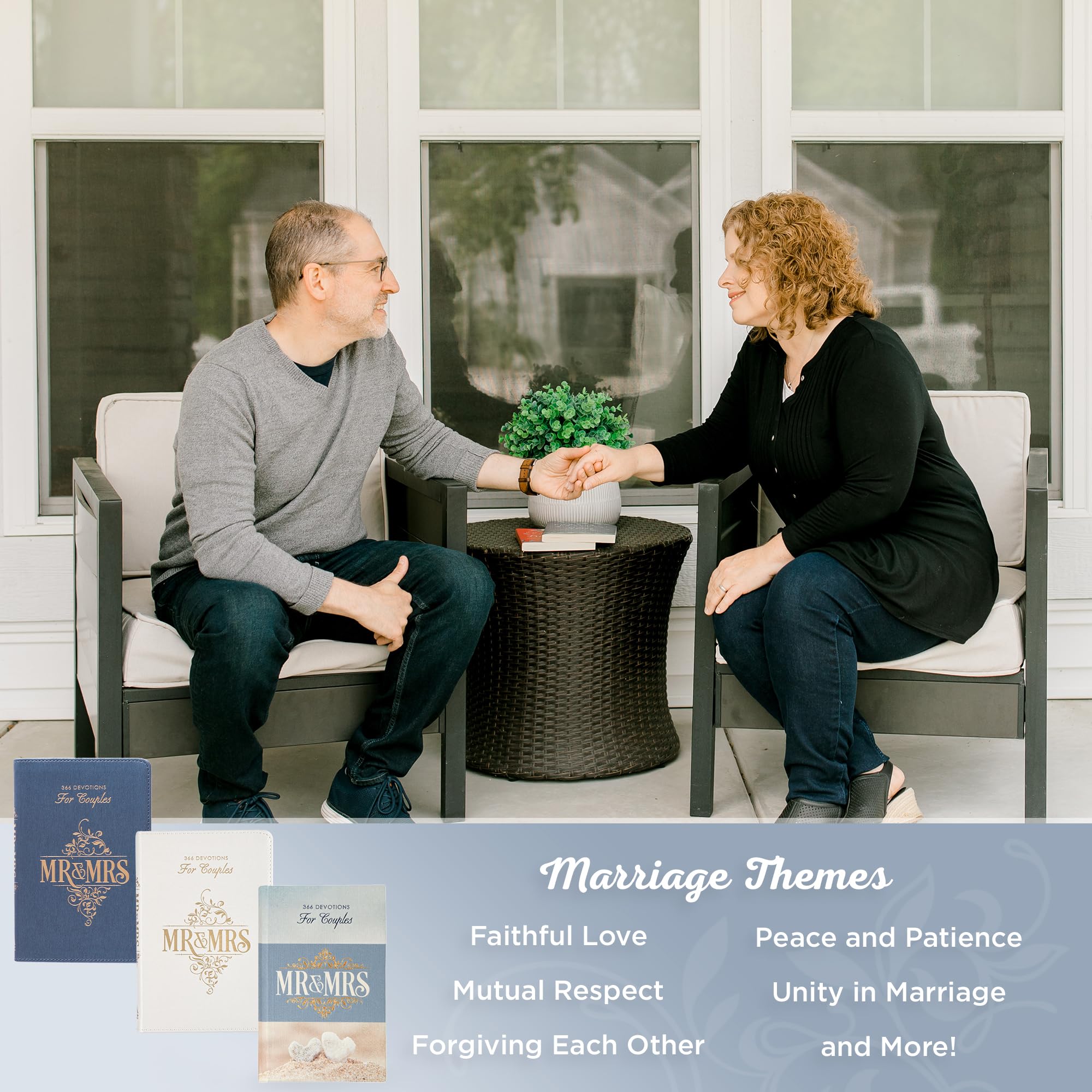 Mr. & Mrs. 366 Devotions for Couples Enrich Your Marriage and Relationship Blue Faux Leather Flexcover Devotional Gift Book w/Ribbon Marker Mr. & Mrs. 366 Devotions for Couples Enrich Your Marriage and Relationship Blue Faux Leather Flexcover Devotional Gift Book w/Ribbon Marker Imitation Leather Hardcover