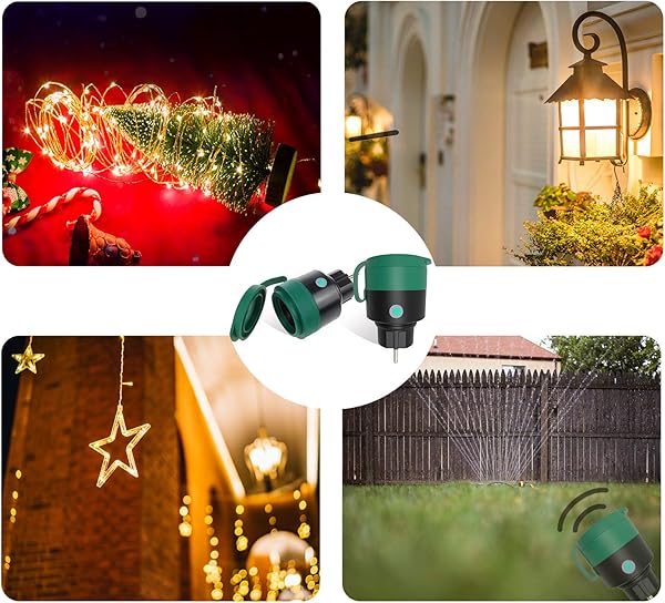 UCOMEN Enchufe Inteligente Exterior Enchufe WiFi Compatible con Alexa y Google Home APP Control Remoto Funcin de Temporizador Uso Interior y ExteriorIP44 a prueba de agua 2pcs