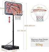 Yaheetech Portable Basketball Hoop Stand 7.6-10ft 44 Inch Backboard view 3