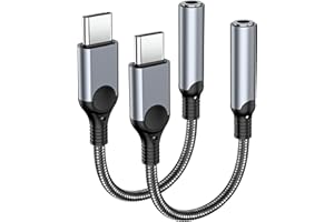 2 Pack USB C to 3.5mm Headphone Jack Adapter for iPhone 17/16/15/Pro Max/Plus, Type C Aux Audio Dongle Cable Cord Compatible 