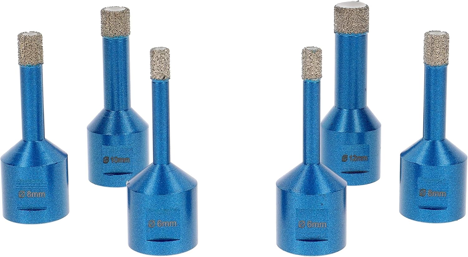 PRODIAMANT Professional diamond drill bit set, 6 pieces (2 x 6 mm, 2 x 8 mm, 10 mm, 12 mm x M14) in aluminium case - Image 3