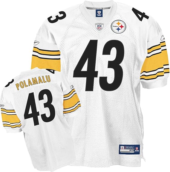 Amazon.com : Reebok Pittsburgh Steelers Troy Polamalu Authentic White Jersey Size 56 : Sports 