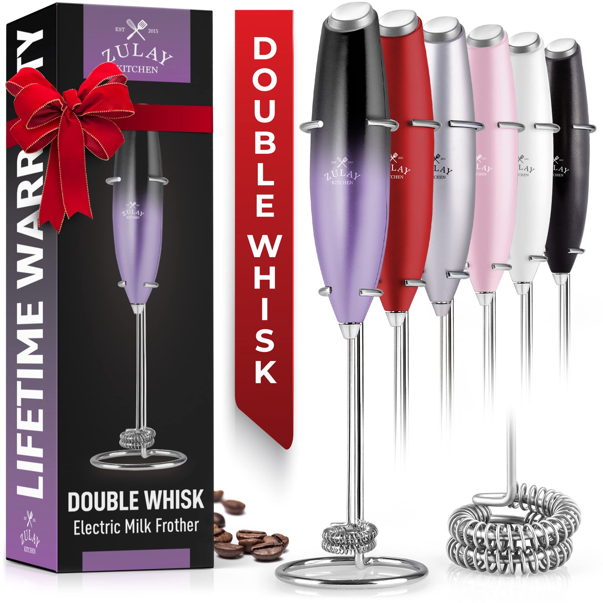 Zulay Kitchen Powerful Double Whisk Milk Frother