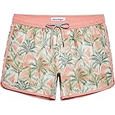 maamgic Mens Swim Trunks Retro Swim Shorts 4 Way Stretch with Mesh Vintage 80s 90s Quick Dry Swimsuits Board Shorts