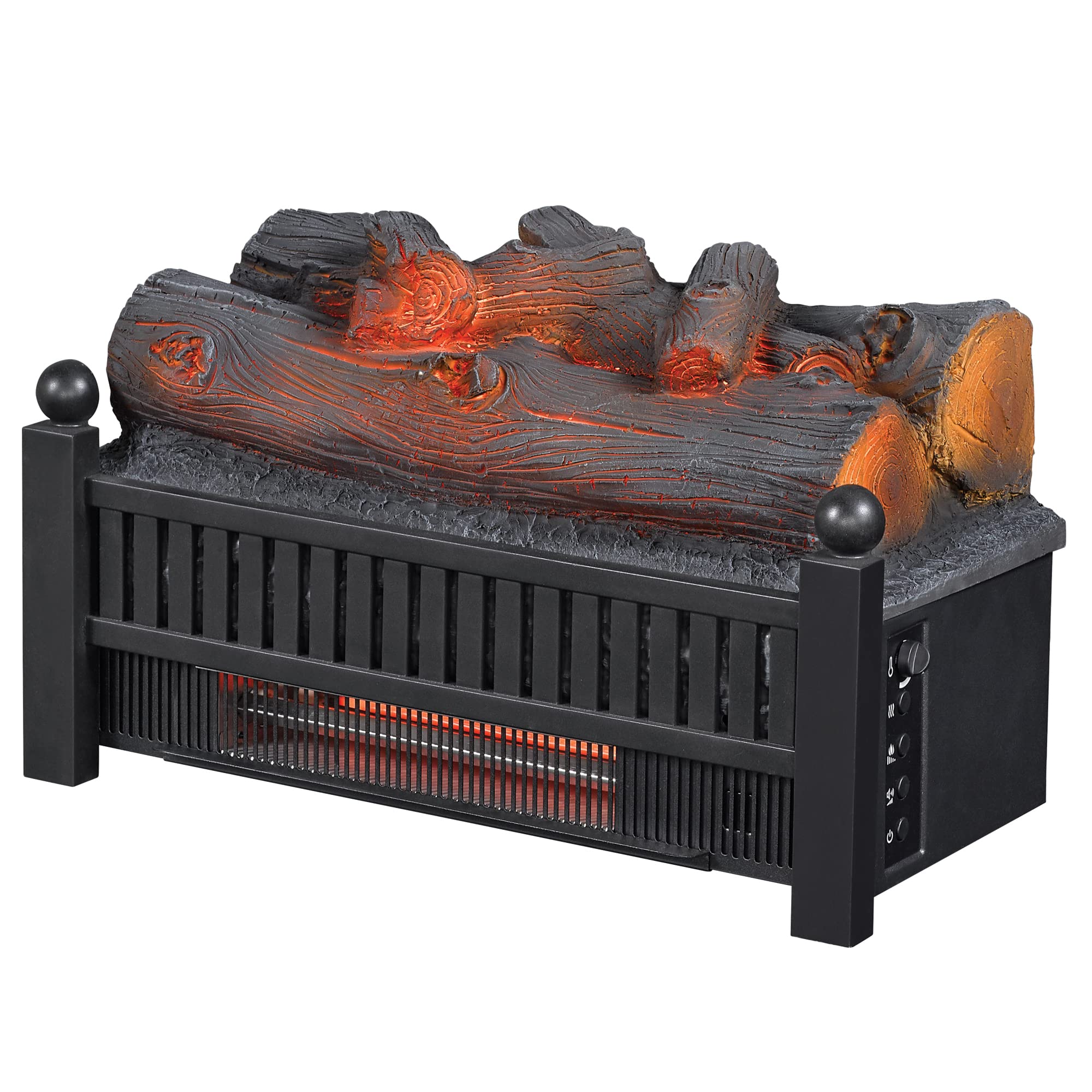 Photo 1 of duraflame® Electric Log Set 1,000 Sq Ft Infrared Heater, Faux Logs Insert with LED Flames for Existing Fireplaces, Crackling Sounds, Remote Control Included