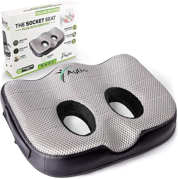 Aylio Socket Seat Memory Foam Sit Bone Relief Cushion for Butt, Lower
