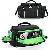 PGmoon Game Console Carrying Case Compatible with Xbox Series X/S, Portable Carry Bag with Enough Storage Rooms for Controlle