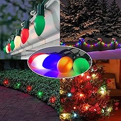 SUNSGNE C9 LED Christmas Lights Outdoor, 25FT