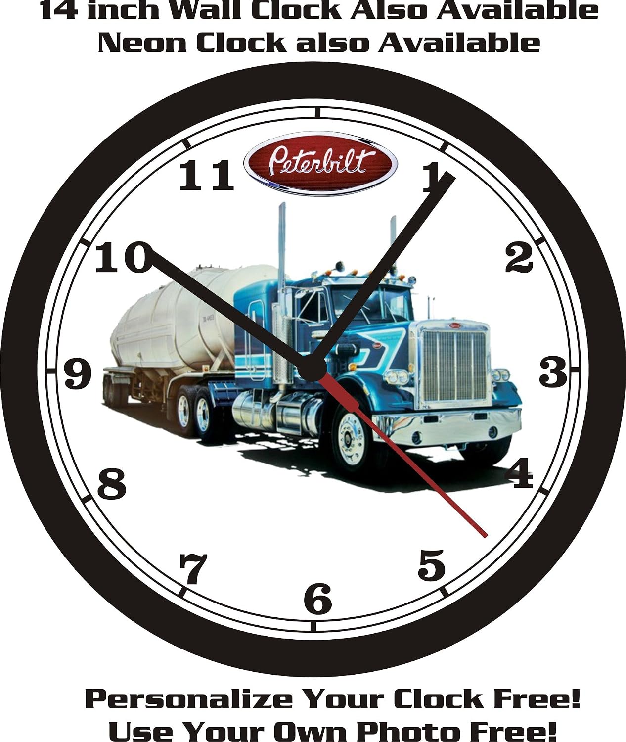 Peterbilt Semi Truck Wall Clock Free Usa Ship Amazoncouk Kitchen Home