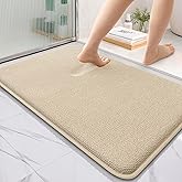OLANLY Thick Memory Foam Bath Mat Rug 36x24, Extra Soft Absorbent Bathroom Rug, Quick Dry Bath Mats, Non-Slip, Machine Washable Carpet for Bathroom, Tub and Shower, Home Decor Accessories, Beige