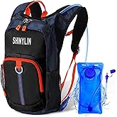 Shinylin Kids Hydration Backpack with 1.5L Water Bladder Hiking Backpack Lightweight for Boys or Girls Children Biking Climbing Running Cycling