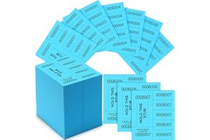 Kosiz 1000 Sheets 5 Bid Raffle Ticket Sheets Chinese Auction Tickets Numbers for Basket Events and Silent Auctions (Lake Blue)