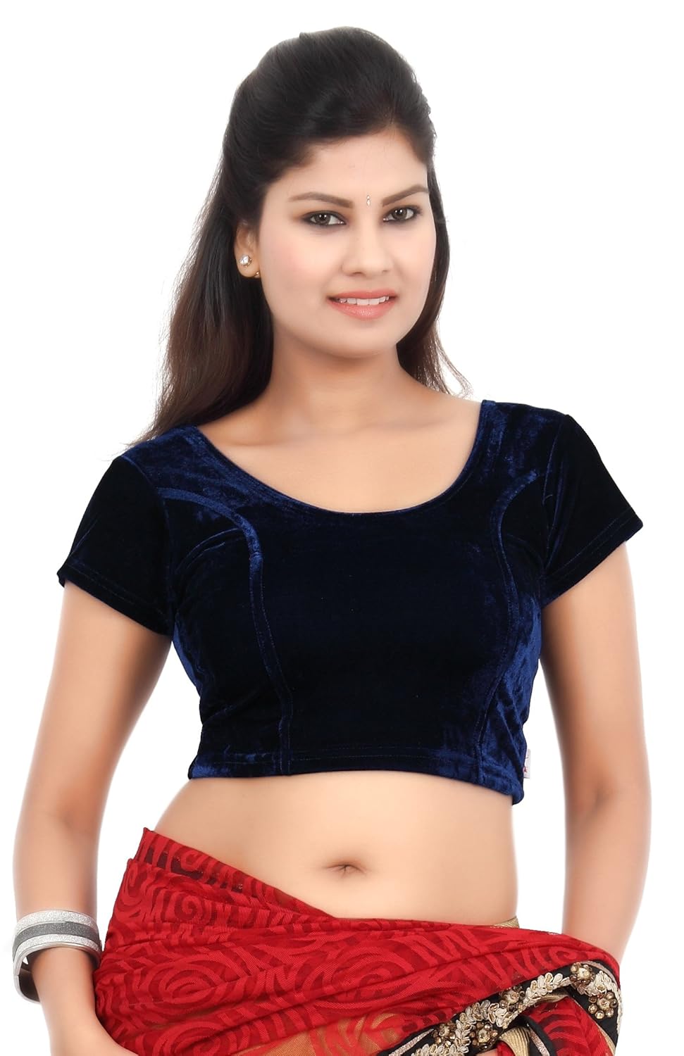 louis fashion velvet fabric women blouse (2074-bl-blue02)