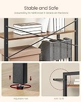 VASAGLE 5-Tier Bookshelf 30 x 80 x 153 cm Industrial Rustic Brown Black view 4