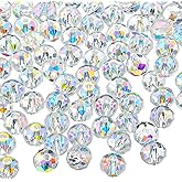 800 Pieces 6mm Crystal Rondelle Glass Beads Faceted Rondelle Beads DIY Glass Crystal for Jewelry Making Suncatchers Bracelets Necklace Pendants Supplies(Ab Color)