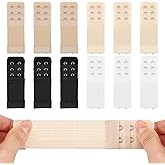 PEASUG 12 PCS Bra Extenders 2 Hooks, Bra Strap Extender, 2 Hook Bra Extenders for Women（Black, White, Nude, Beige）