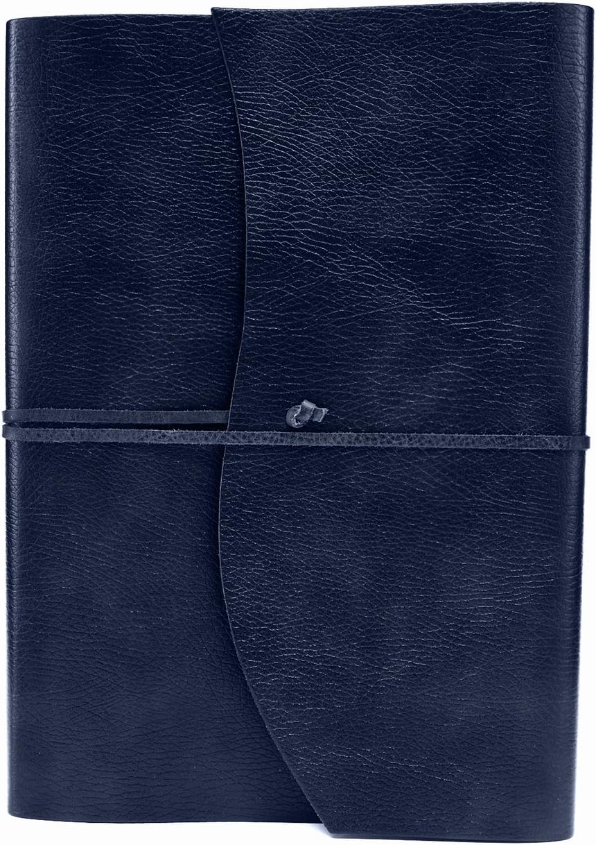 BELCRAFT Tivoli A4 Large Recycled Leather Bound Journal A4 (21x30 cm) Navy - Image 3