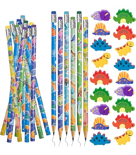Craft Hub Funky Character Eraser Pencils – HB Lead, Mixed Colors – Party Gifts (6, 12, Or 24 Pack)