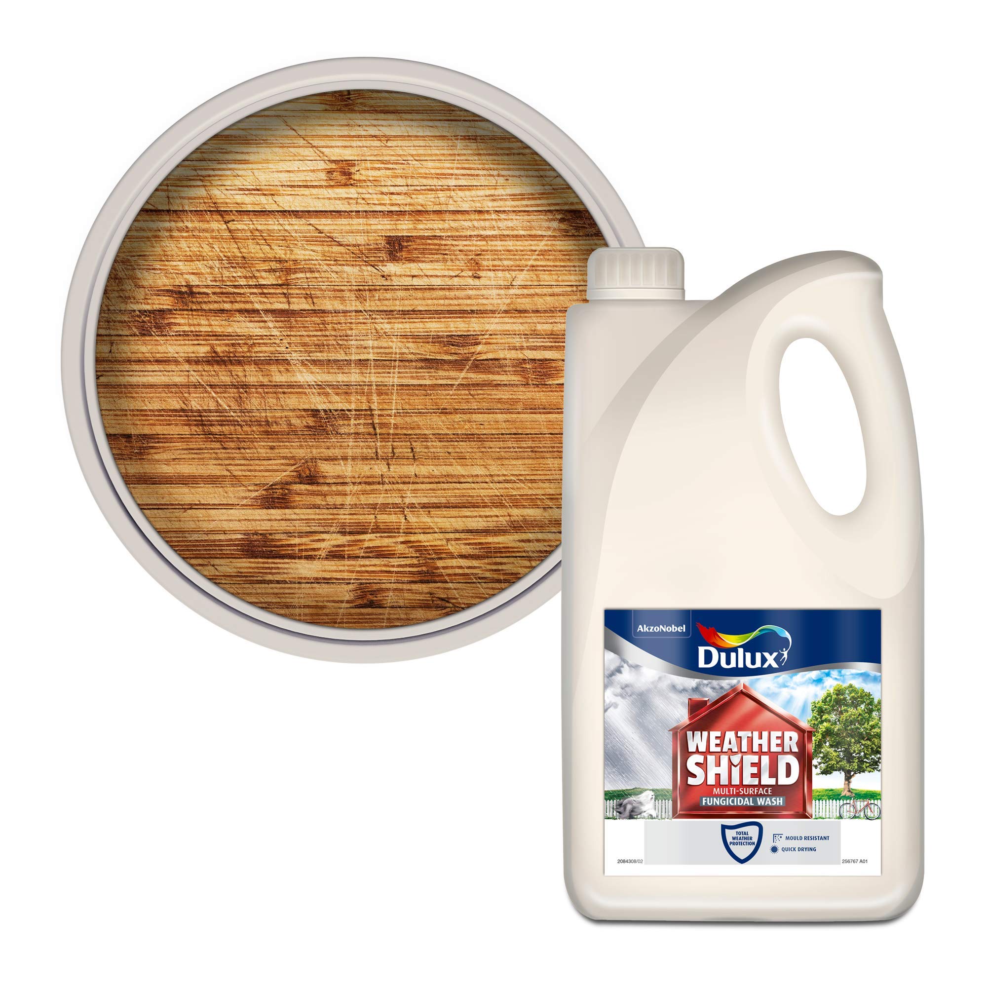 Dulux Weather Shield Exterior Preservative Primer/Paint, 2.5 L(Mutli-surface Fungicidal wash)