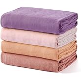 Momcozy Muslin Swaddle Blanket, 4 Pack Large 47 X 47 Inches Breathable Swaddling Receiving Blankets for Baby Boy & Girl, Soft and Skin-Friendly Unisex Baby Blankets