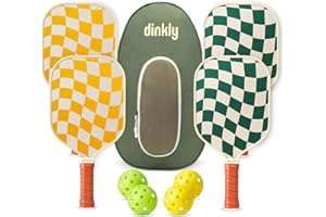 Dinkly Pickleball Paddles Set of 2/4- USAPA Approved Graphite/Fiberglass Pickleball Racket, 2 Pickleball Rackets, 4 Balls and 1 Portable Carry Bag, Aesthetic Pickle Ball Set for Men Women Beginners