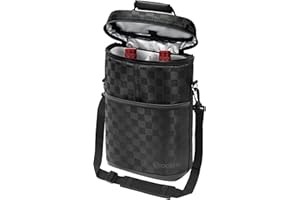 OPUX 2 Bottle Wine Carrier Tote, Insulated Leakproof Wine Cooler Bag, Wine Travel Bag Tote for Picnic BYOB Beach, Portable Wine Bottle Carrying Case, Gift for Wine Lover Women Men Christmas
