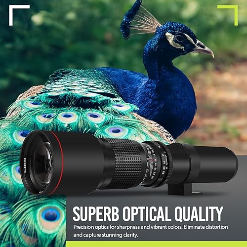 Opteka 500mm/1000mm F/8 Telephoto Lens For Nikon F-Mount FX DX DSLR