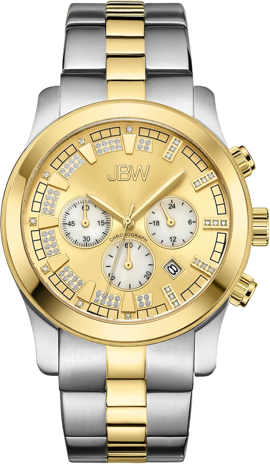 JBW Luxury Men's Delano 22 Diamonds Chronograph Metal Watch - JB-6218-C
