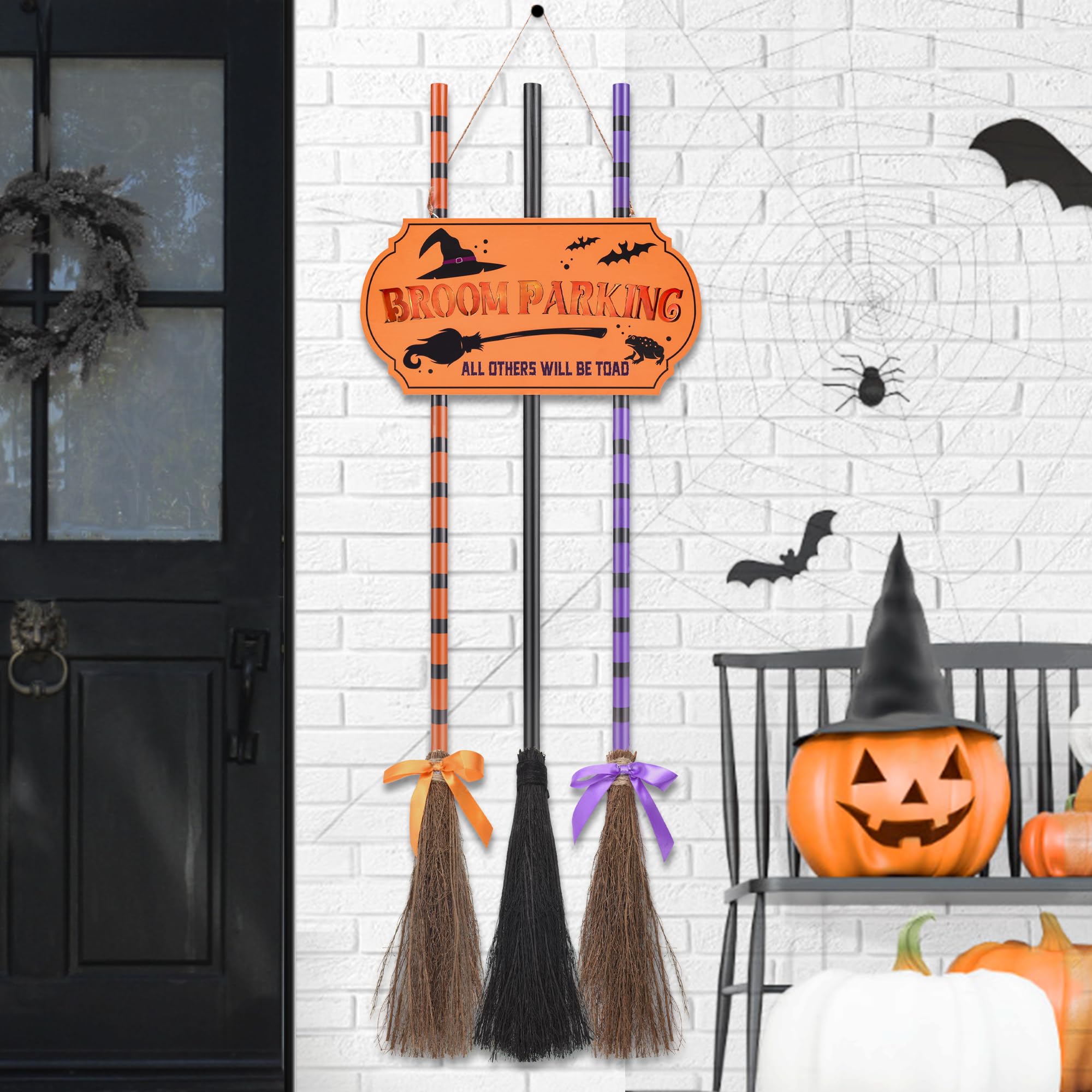 Halloween Decorations Halloween Broom Parking Sign with 3 Witches ...