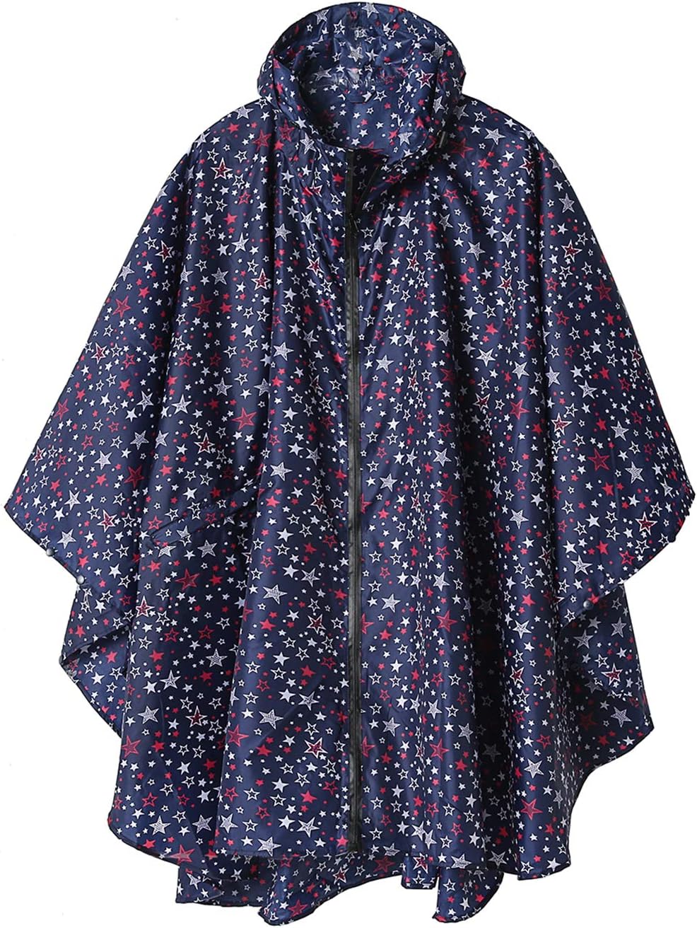 Rain Poncho Jacket Coat Hooded for Adults with Pockets