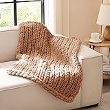 L'AGRATY Chunky Knit Blanket Throw - Soft Chunky