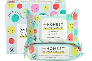 The Honest Company Plant-Based Snot Removing Wipes | Soothing Nose + Face Wipes with Aloe | Hypoallergenic for Sensitive Skin, EWG Verified | Fragrance Free, 60 Count